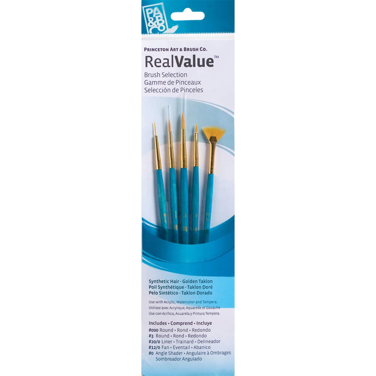 Princeton™ RealValue™ Golden Taklon Brush 5 Piece Set